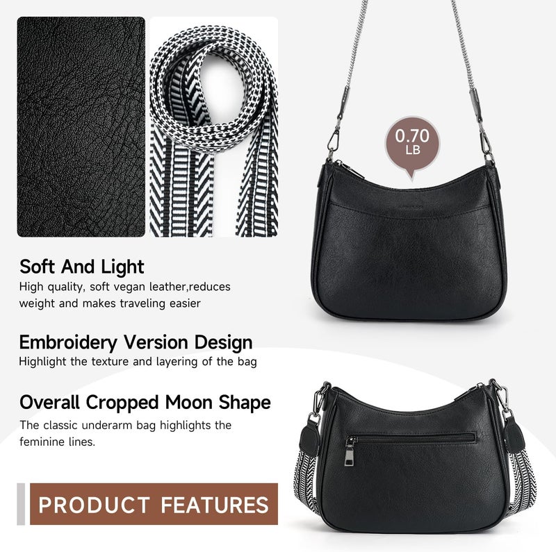 APHISON Trendy Leather Crossbody Purse with Adjustable Strap, Women's Shoulder Handbag - Image 4